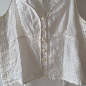 rag & bone White Criseli pintucked broderie anglaise top size 6/S